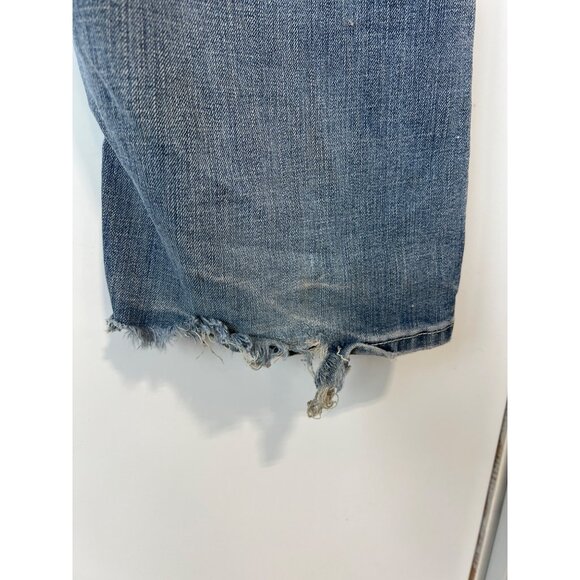 Flypaper Bootcut Jeans Size 34 x 34 Light Wash Distressed Frayed Hem Denim Rodeo - Picture 4 of 10